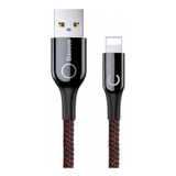Cable Para iPhone Baseus Inteligente Auto Desconexion 1m Negro