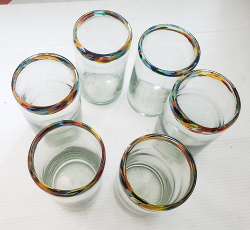 Vasos De Vidrio Arcoiris  Juego De 6 Vasos Gay