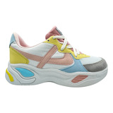 Tenis Panam Halcon Deportivo Plataforma Blanco/rosa