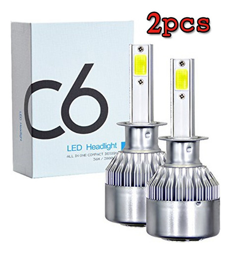 Kit Faros 4 Faros Led Cob Focos C6 H7 H1 H3 Tipo Xenon