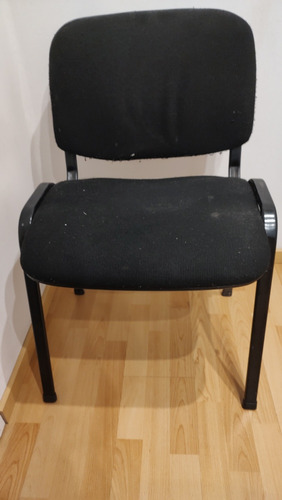 Silla Fija Escritorio O Sala De Espera Tapizado Negro 