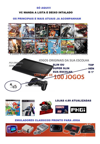 Playstation 3 Slim Original Com Controle Novo Ps3 Slim