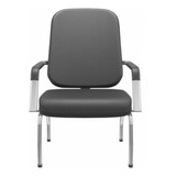 Cadeira Operativa Plus Size Fixa Couro Preto Plaxmetal