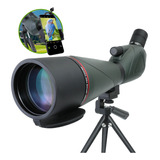 Qunse Telescopio Monocular Hd 20-60x 80mm Bak4 Con Adaptador