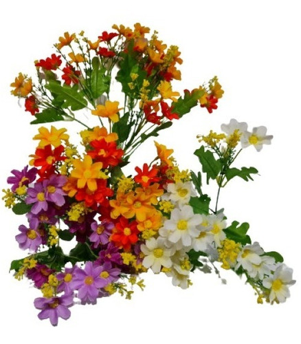 Pack X 10 Ramos Artificial Mini Margaritas Flor  Colores