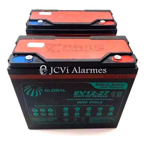 Kit 02 Baterias Global Ev 12vcc 24ah Cadeira Rodas Ortobras