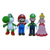 Kit 4 Bonecos Grandes - Mario, Luigi, Princesa E Yoshi 