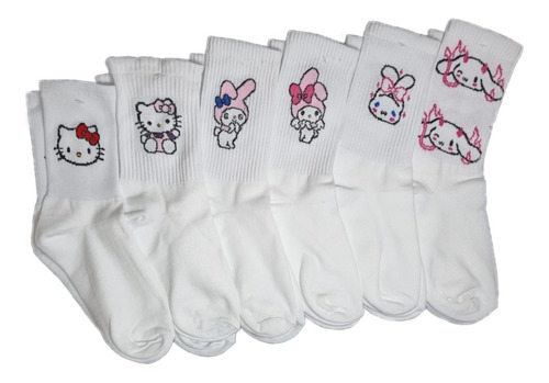 6 Pares Calcetas Dibujos Animados Melody Kitty Aesthetic Gym