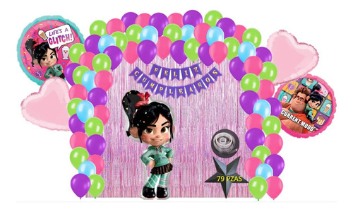 Kit Decoracion Cumple Globos Ralph El Demoledor Vanellope 79