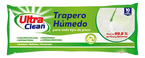 Trapero Húmedo - Ultra Clean - Aroma Limón Color Blanco