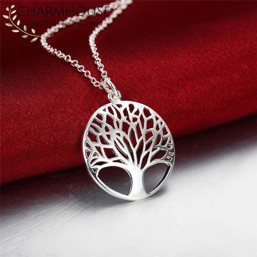 Colgante Arbol De La Vida Plata 925 Esterlina + Collar Plata