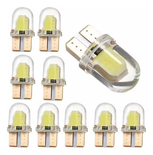 10 Focos Pellizco Hiper Leds Gel Cob T10 158 2528 Auto Moto