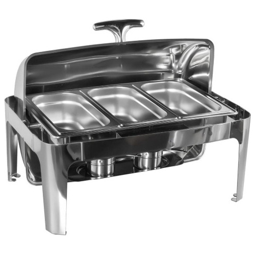 Rechaud Inox 3 Cubas 13 Litros Basculante Giratória Luxo