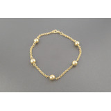 |7941| Pulseira Bolinhas Em Ouro Amarelo 18k