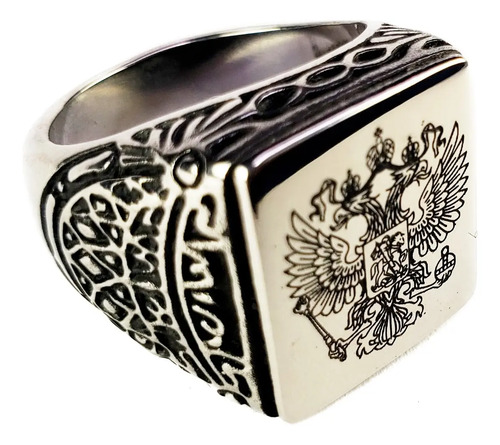 Anillo Aguila Bicefala Fuerza Valentía Acero Inoxidable B | MercadoLibre