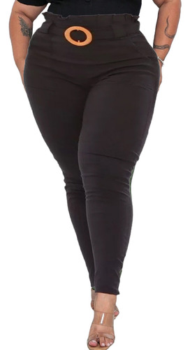 Calça Clochard Plus Size Social Bengaline Com Cinto G1 A G3