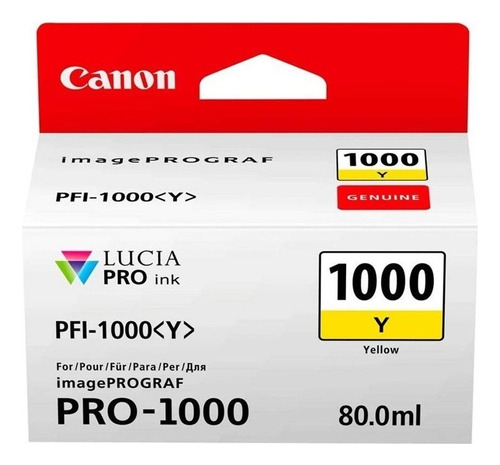 Tinta Canon Pfi-1000y Lucia Pro Amarillo Ink Tank