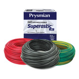 Cable Unipolar Prysmian 2.5mm Pack Rojo+negro+v/a X100mt Ea
