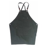 Delantal De Cocina Cruzado Obra De Mano Gabardina