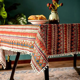 Mantel Boho Pompón Borla Rectangular Mantel Para Mesa ...