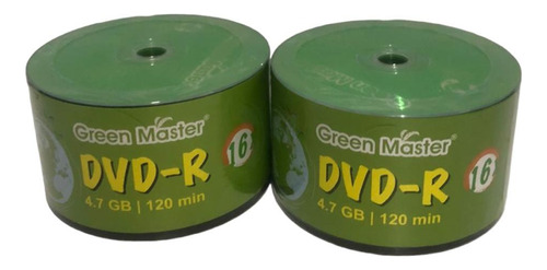 Pack 2 Campana De Disco Green Master Dvd-r 4.7gb 120min 16x
