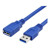 Cabo Extensor 3.0 Usb Macho X Fêmea Blindado 2 Metros Cor Azul