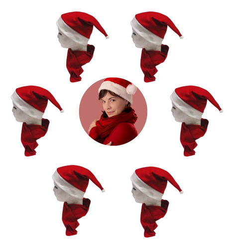 6 Kits Navideños Gorro Bufanda Santa Posadas Navidad