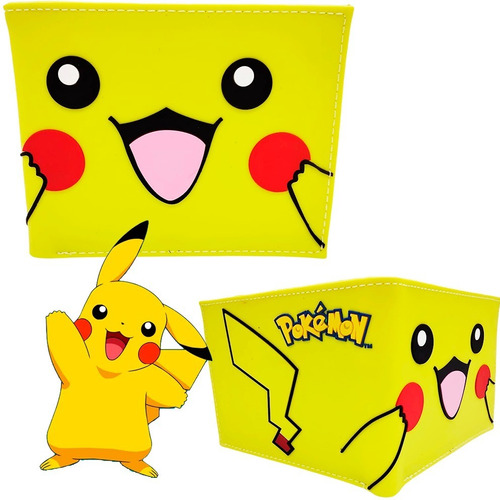 Cartera De Pikachu Carita - Silicón - Amarilla - Bonita! 