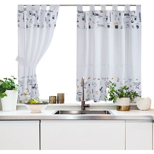 Juego Cortinas De Cocina Jean Cartier Tropical Estampadas   