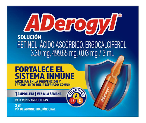 Aderogyl Vitaminas Fortalece El Sistema Inmune 5 Ampolletas