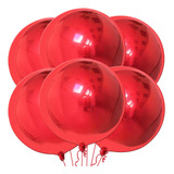 Globos Orbz 22pLG 6 Piezas Calidad Helio Esfera Rojo Navidad