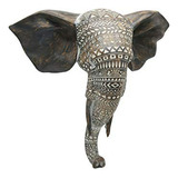 Otartu - Escultura De Busto De Pared De Elefante Africano De