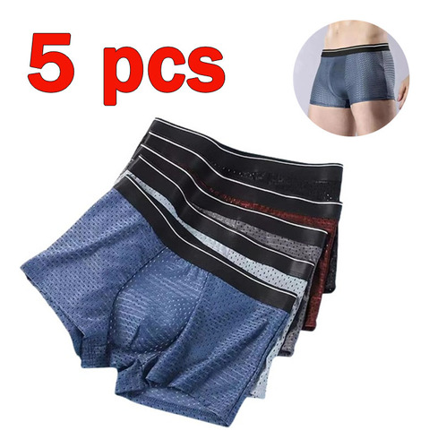 Calzoncillos Bóxer Transpirables Para Hombre En Tela De Seda