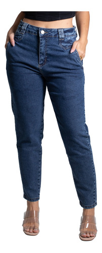 Calça Jeans Feminina Mom Cintura Alta  Sawary Premium 
