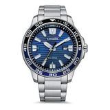 Reloj Citizen Ecodrive Analog Aw152581l Hombre Color De La Malla Acero Color Del Bisel Azul Color Del Fondo Azul