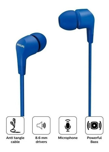 Audifonos Philips Tae1105 Manos Libre Azul