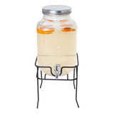 Frasco Dispenser Con Canilla 4 Litros Soporte Vidrio Jugo