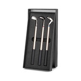 Set 3 Plumas Palos Golf Metal Caja Regalo