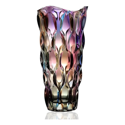 Florero De Cristal Jarrón De Vidrio Tornasol Decorativo Color Heavy Color | Envío gratis