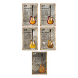 Pack 5 Carteles Metalicos 20x30  Guitarras Les Paul Gibson