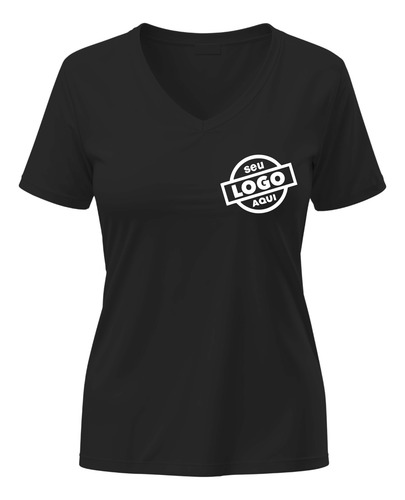 Camiseta Feminina Sua Logo Aqui Frente E Costas Algodão