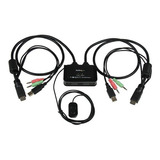 Conmutador Switch Kvm 2 Puertos Hdmi® Usb Audio Mini Jack