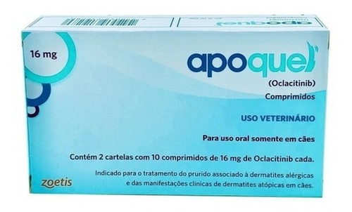 Apoquel 16mg Remédio Para Dermatite Canina C/20 Comprimidos