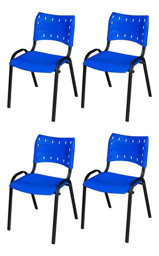 Kit C/ 4un Cadeira Iso Comercial Igreja Escola Recepção Full