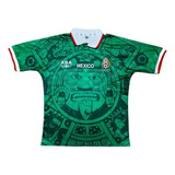 Jersey Mexico Estilo Retro Mundial 1998 Calendario Azteca