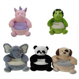 Sillon Puff De Peluche Unicornio Dino Elefan Panda Perro