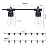 Amsike Led Outdoor String Lights 95ft Patio Lights With 31 B