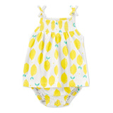 Vestido Enterizo Romper Carters Limones Bebe Niña Algodon 3m