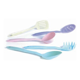 Set X5 Utensilios De Nylon Carol Color Soft Juego De Cocina