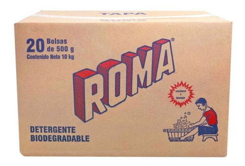 Caja De Detergente Roma Con 20 Bolsas De 500 Grs.